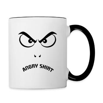 Böser Blick - Tasse zweifarbig - Weiß/Schwarz - Rechts