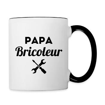 Papa bricoleur - Mug contrasté - blanc/noir - Droite