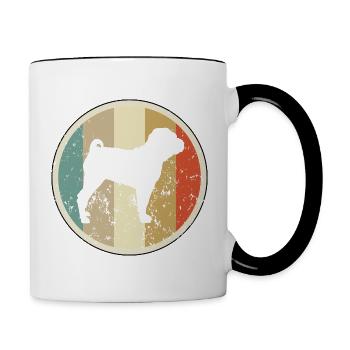 Shar-Pei - Tasse zweifarbig - Weiß/Schwarz - Rechts
