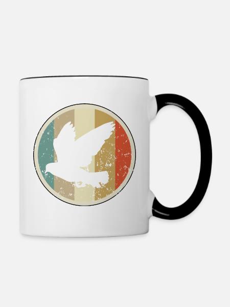 Brieftaube - Tasse zweifarbig - Weiß/Schwarz