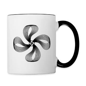 Symbole du Pays Basque - Lauburu - Mug contrasté - blanc/noir - Droite