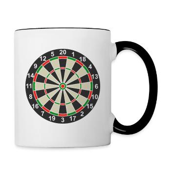Dartscheibe Dart klassisch - Tasse zweifarbig - Weiß/Schwarz - Rechts