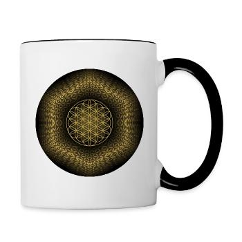 Flower Of Life In A Mandala 1 - Contrasting Mug - white/black - Right