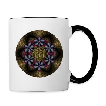 Flower Of Life In A Mandala 4 - Contrasting Mug - white/black - Right