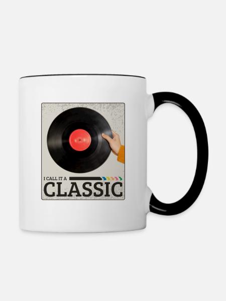 I Call It A Classic Vinyl Retro Musik Schallplatte - Tasse zweifarbig - Weiß/Schwarz