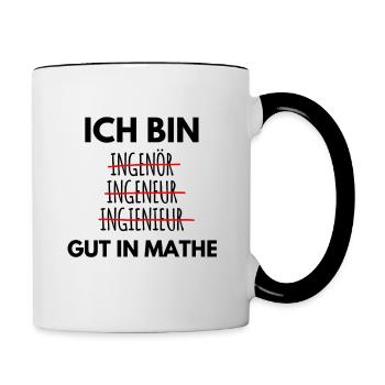 Ich bin Ingenieur Spruch - Tasse zweifarbig - Weiß/Schwarz - Rechts