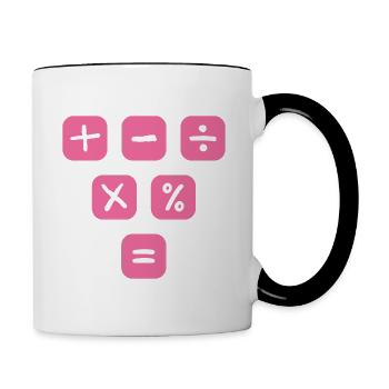 Mathe Symbole Mathematische Zeichen Mathematik - Tasse zweifarbig - Weiß/Schwarz - Rechts