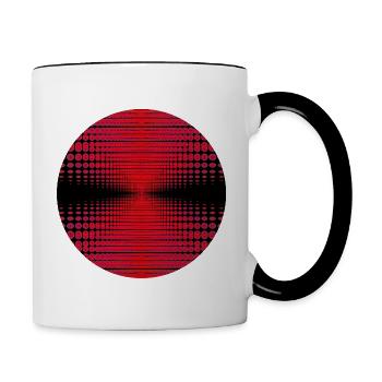 Digitale Kunst | stylisches Muster | Kreis - Tasse zweifarbig - Weiß/Schwarz - Rechts