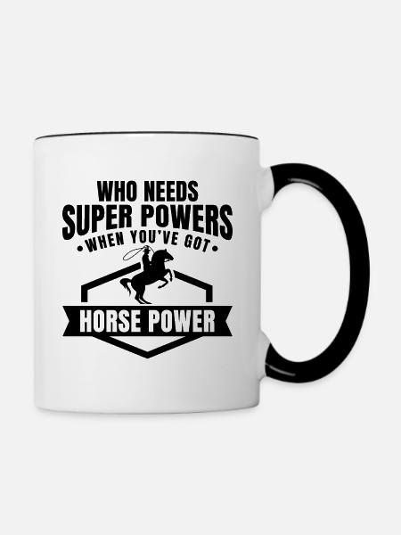 Pferdestärken - Tasse zweifarbig - Weiß/Schwarz