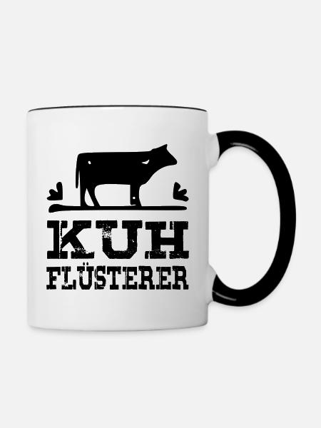 Kuh Flüsterer - Tasse zweifarbig - Weiß/Schwarz