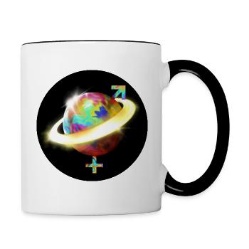 Planète Unigenre - Noir - Mug contrasté - blanc/noir - Droite