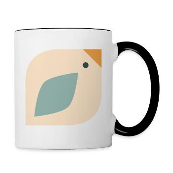 Oiseau doux - Mug contrasté - blanc/noir - Droite