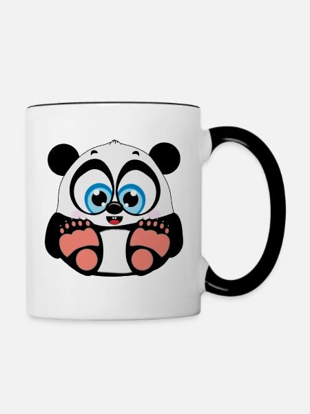 Percy Panda - Tasse zweifarbig - Weiß/Schwarz