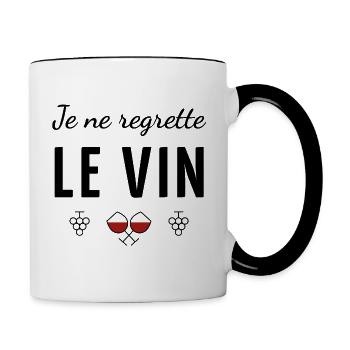 Je ne regrette le vin - Tasse zweifarbig - Weiß/Schwarz - Rechts