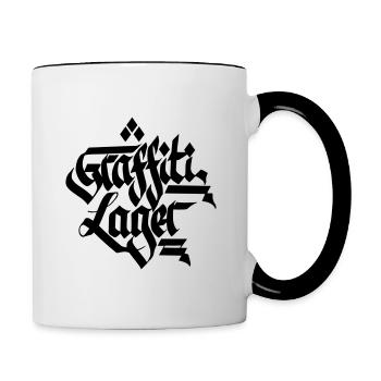 Graffitilager Shirt Druck Ares - Tasse zweifarbig - Weiß/Schwarz - Rechts