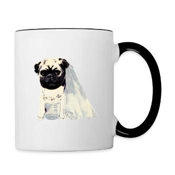 Here Comes the Pug - Contrasting Mug - white/black - Right