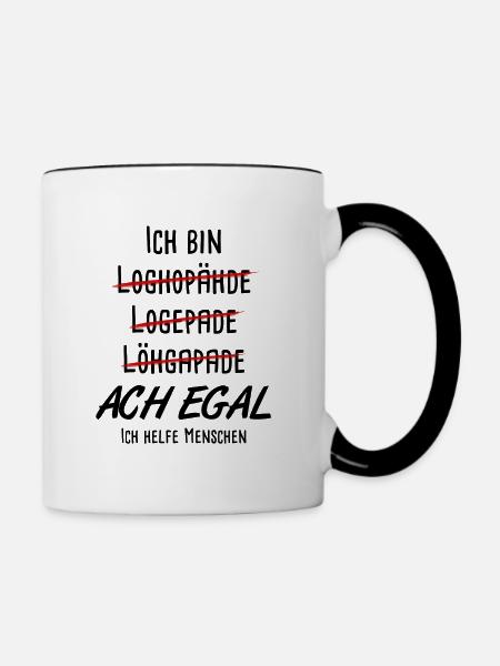 Logopäde Logopädie Spruch Geschenk - Tasse zweifarbig - Weiß/Schwarz