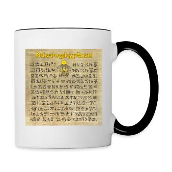 Ägyptische HIEROGLYPHEN - Tasse zweifarbig - Weiß/Schwarz - Rechts