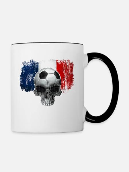 Frankreich Fußballfan - Tasse zweifarbig - Weiß/Schwarz