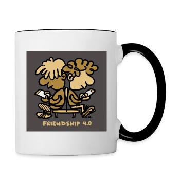 Friendship 4.0 - Tasse zweifarbig - Weiß/Schwarz - Rechts
