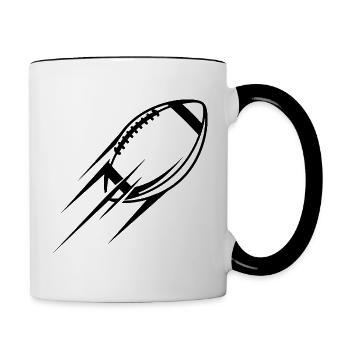 Fusée de football - Mug contrasté - blanc/noir - Droite
