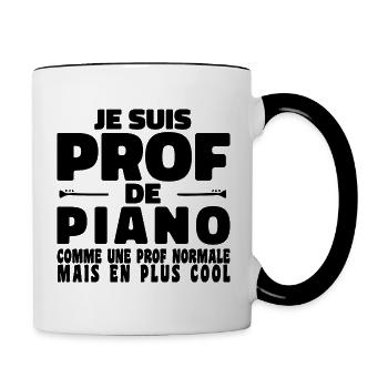 Je suis Prof de Piano Comme Une Prof Normale Mais - Mug contrasté - blanc/noir - Droite