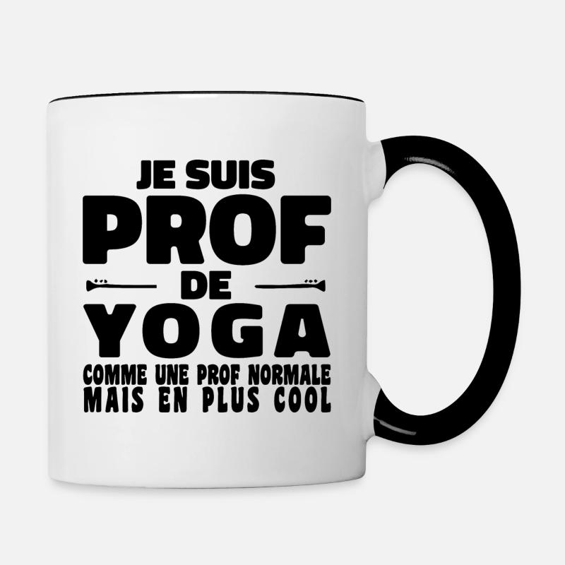 Je suis Prof de Yoga Comme Une Prof Normale - Mug contrasté - blanc/noir