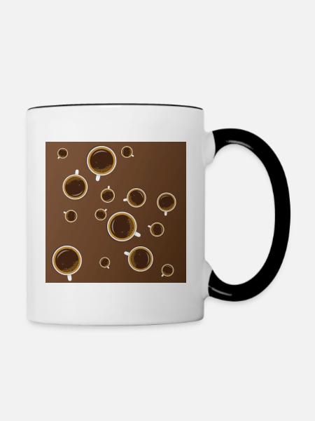 Kaffee - Tasse zweifarbig - Weiß/Schwarz