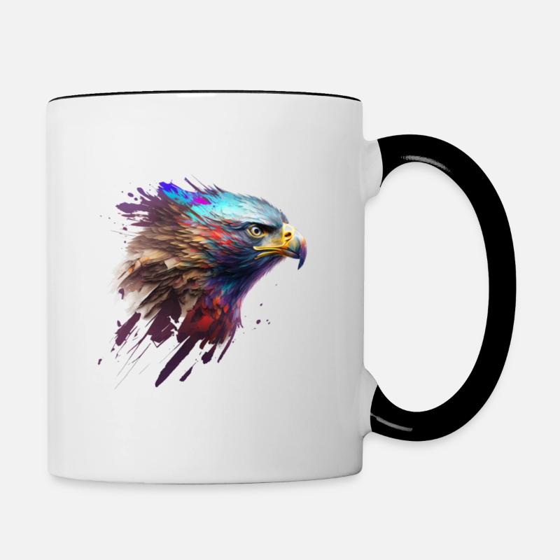 Mighty Eagle: une peinture à l’huile moderne - Mug contrasté - blanc/noir