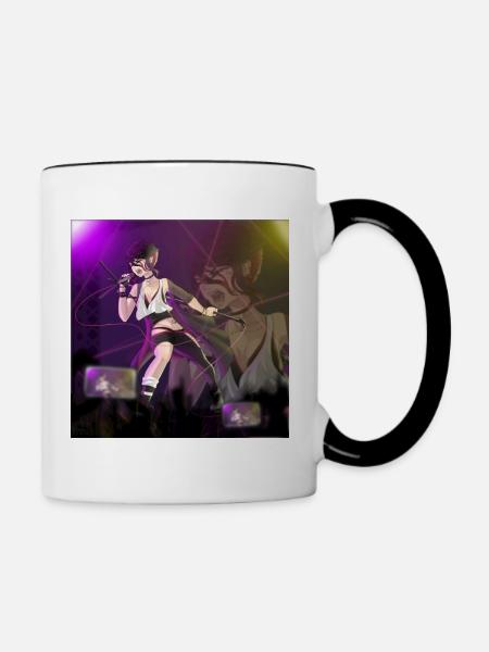 Ruby mit Hintergrund - Tasse zweifarbig - Weiß/Schwarz