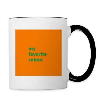 my favourite colour orange green - Tasse zweifarbig - Weiß/Schwarz - Rechts