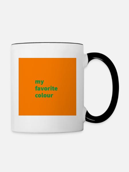 my favourite colour orange green - Tasse zweifarbig - Weiß/Schwarz