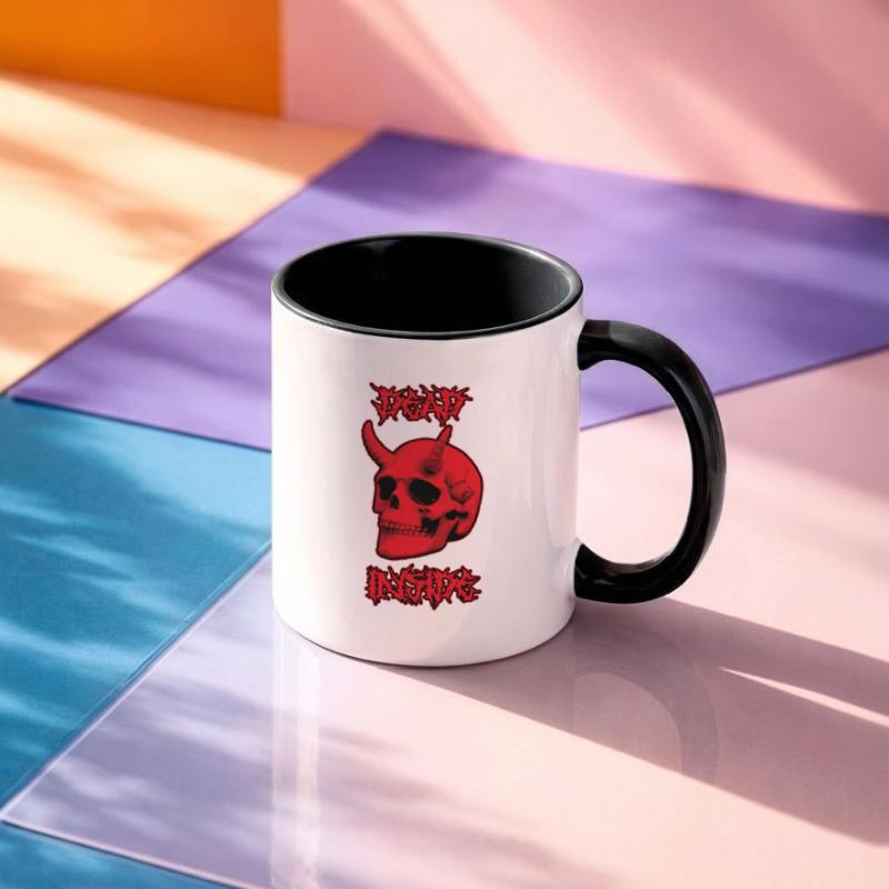 Devil Skull Dead Inside Contrasting Mug