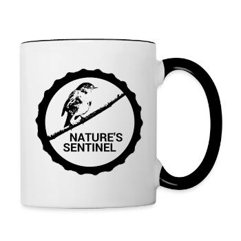 Gardiens de la nature #Rotkehlchen - Mug contrasté - blanc/noir - Droite