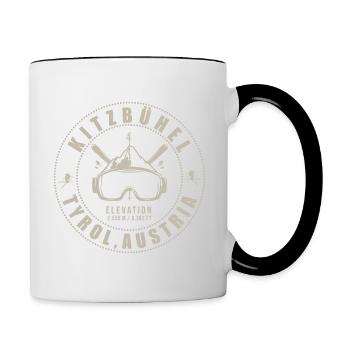 Kitzbühel Österreich - Tasse zweifarbig - Weiß/Schwarz - Rechts