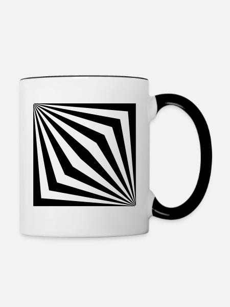 Optische Täuschung - Tasse zweifarbig - Weiß/Schwarz