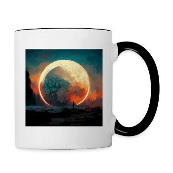Walk to the moon - Mug contrasté - blanc/noir - Droite