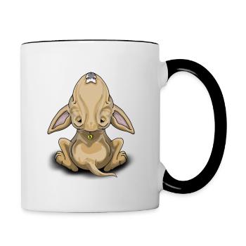 Fawn Bullterrier - Contrasting Mug - white/black - Right