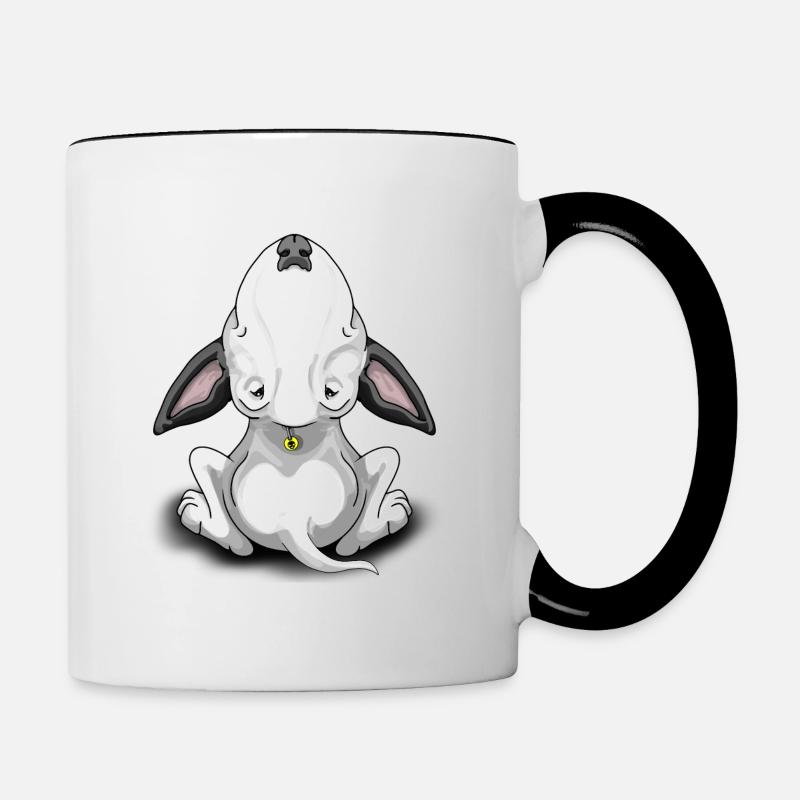 Bullterrier à oreilles noires - Mug contrasté - blanc/noir