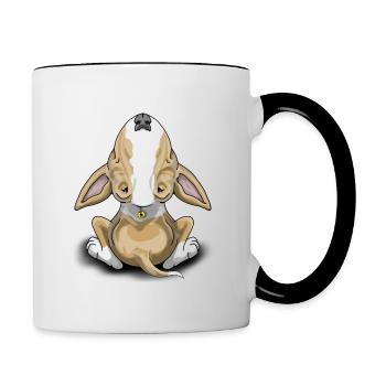 Fawn Wine Glass Bullterrier - Contrasting Mug - white/black - Right