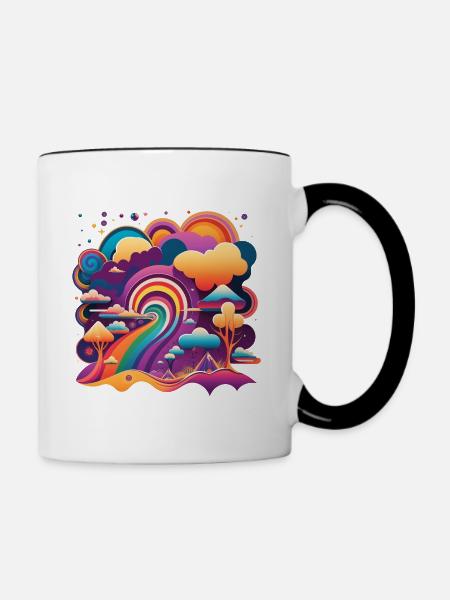 RETRO TRIPPY - Tasse zweifarbig - Weiß/Schwarz