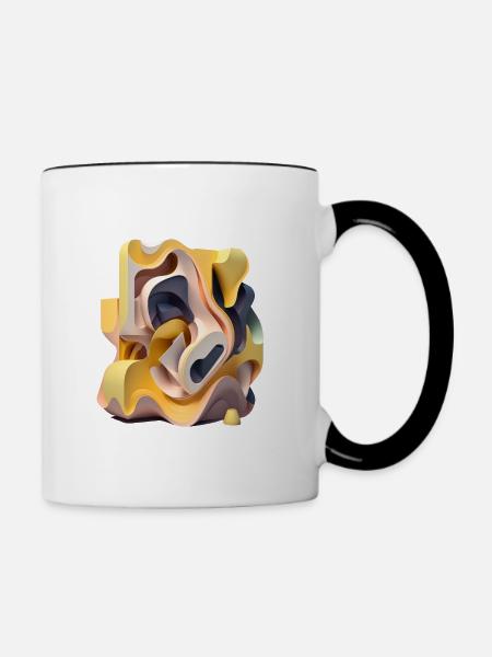 3D - Tasse zweifarbig - Weiß/Schwarz