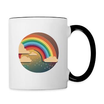 ARC-EN-CIEL - Mug contrasté - blanc/noir - Droite