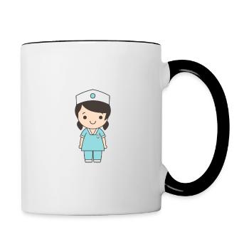 Lustiges MFA Spruchshirt – MFAs retten Ärzte - Tasse zweifarbig - Weiß/Schwarz - Rechts