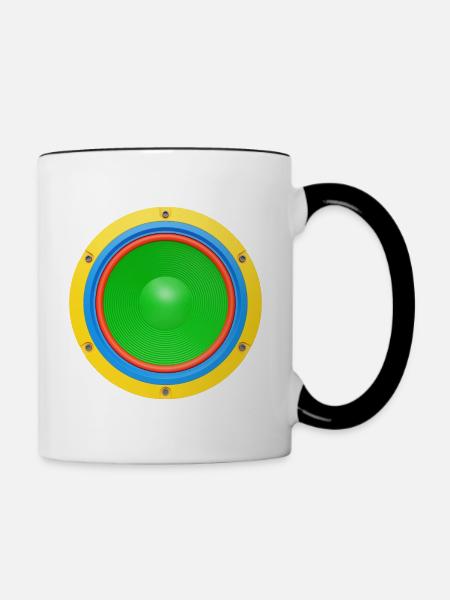 Bunter Lautsprecher 3D - Tasse zweifarbig - Weiß/Schwarz