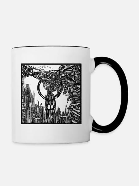 android woman - Tasse zweifarbig - Weiß/Schwarz
