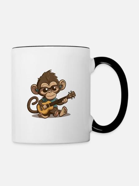 Felsen-Primat - Tasse zweifarbig - Weiß/Schwarz