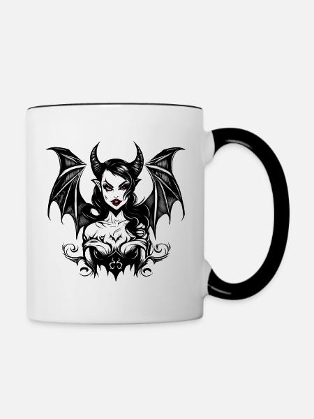 Succubus - Tasse zweifarbig - Weiß/Schwarz