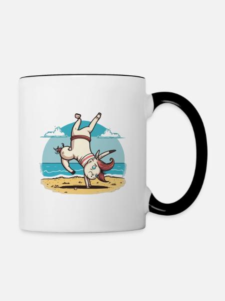 Einhorn-Athlet - Tasse zweifarbig - Weiß/Schwarz