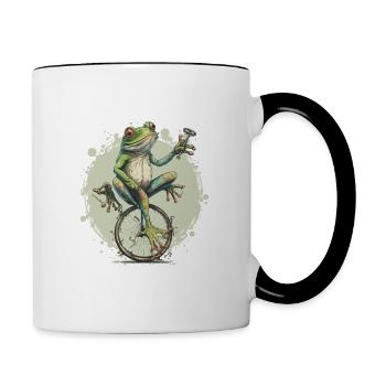 Frog Circus Act - Contrasting Mug - white/black - Right